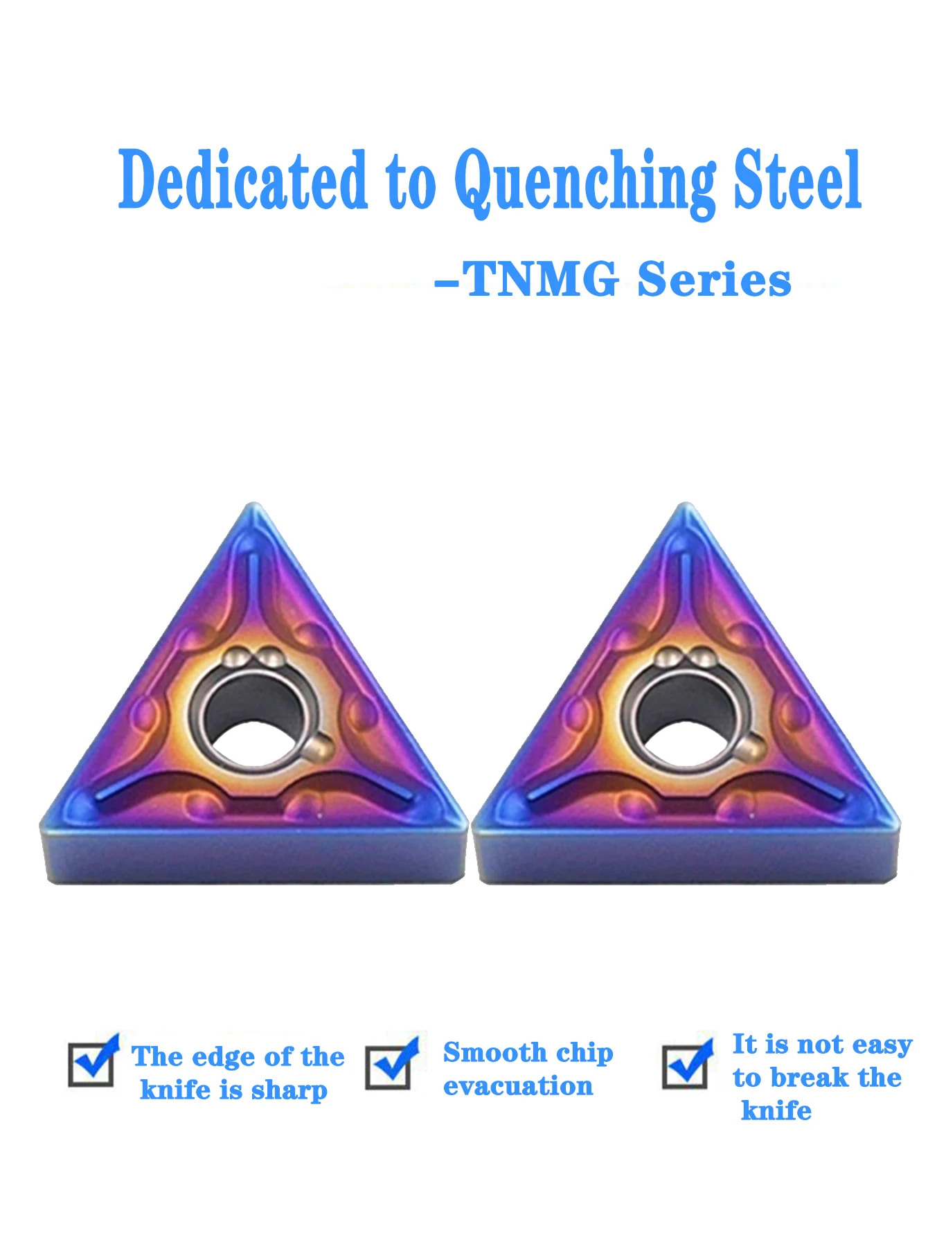 Hochwertige Nano-Blau TNMG160404 TNMG160408 Drehwerkzeuge, Blue Flame Serie CNC-Fräsklingen, TNMG 160404 TNMG 160408 Wendeschneidplatten – Detail 1