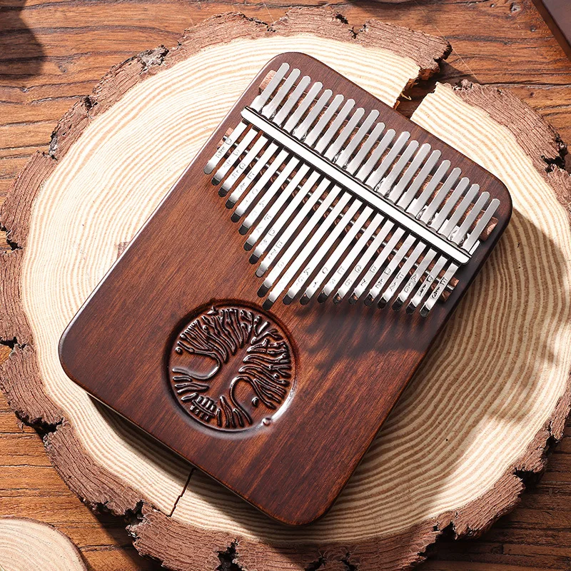 Hluru 21 Key Walnut Kalimba Solid Wood Finger Piano Professional Thumb Piano Luthier-Crafted Mbira with Case