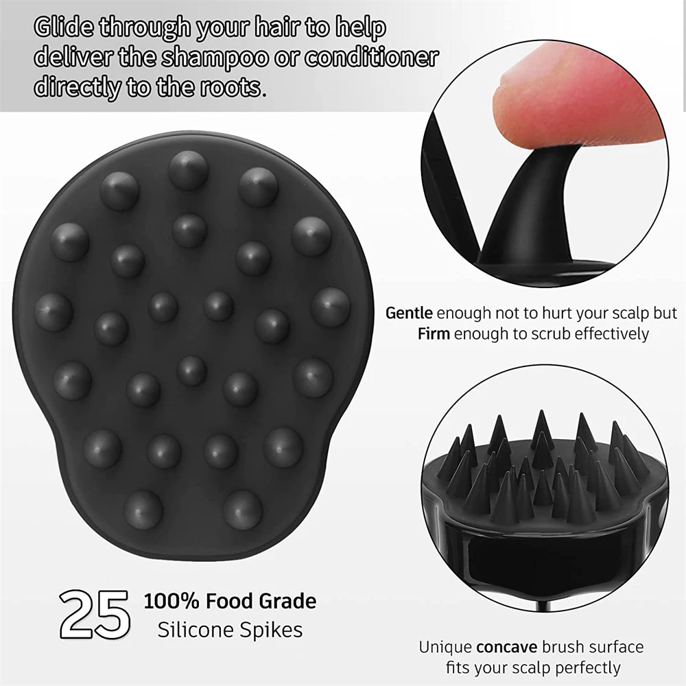 Silicone Shampoo Scalp Hair Massager Head Body Scalp Massage Brush Comb Hair Washing Comb Shower Brush Bath Spa Massage Brush