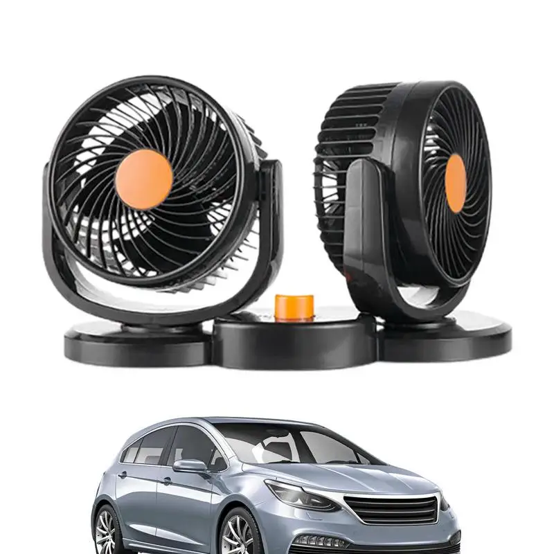 

Car Cooling Fan Double Head Car Dash Fan 24V Adjustable Dashboard Cooling Device With Strong Wind Low Noise Design For Indoor