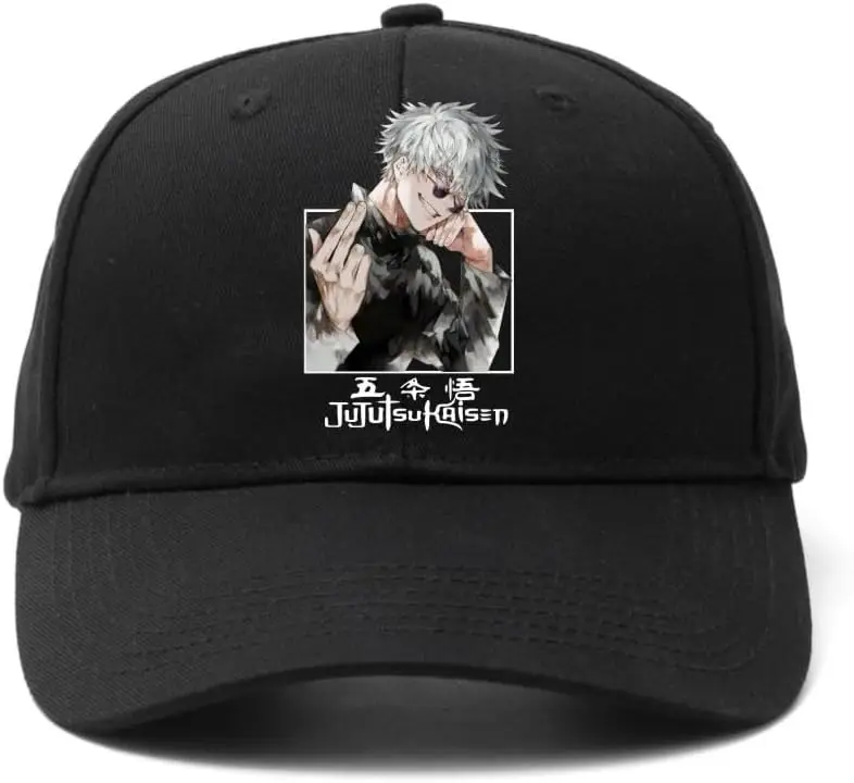 Anime Baseball Cap for Women Men Cotton Adjustable Anime Jujutsu Kaisen Printed Snapback Hat