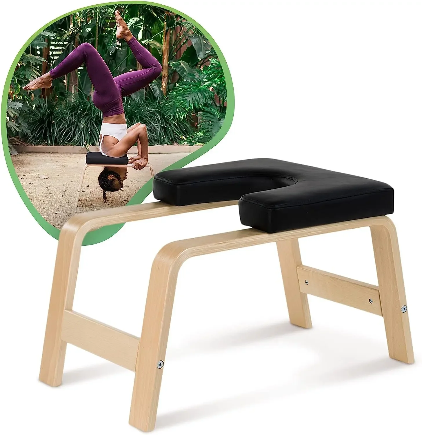 A Wooden Yoga Handstand Stool, A Shoulder Handstand and A Relaxing God-assisted Handstand Yoga Chair,