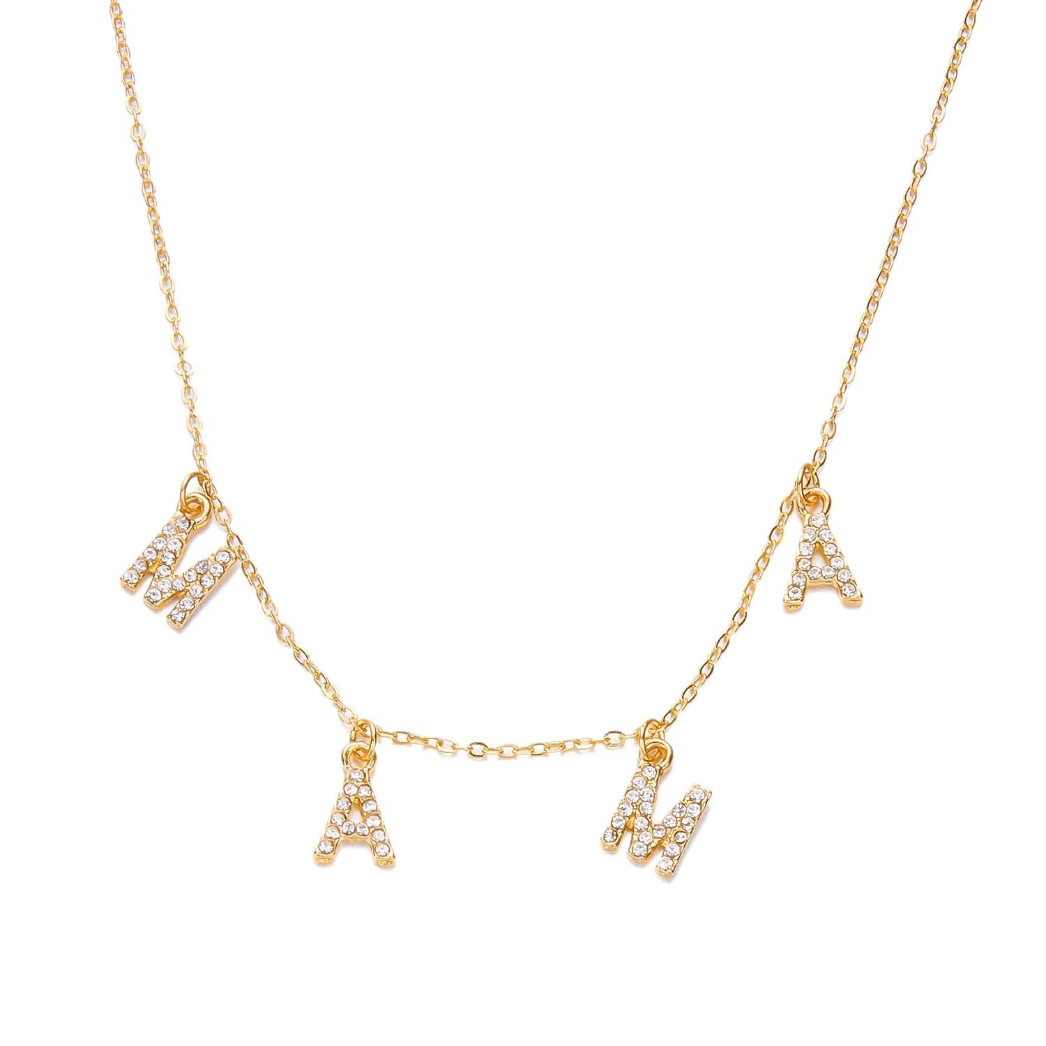 Halskette mit Mama-Buchstaben-Anhänger aus Edelstahl, schlicht, modisch, goldfarben, Schlüsselbein-Halsband für Frauen, perfektes Geschenk zum Muttertag – Detail 20