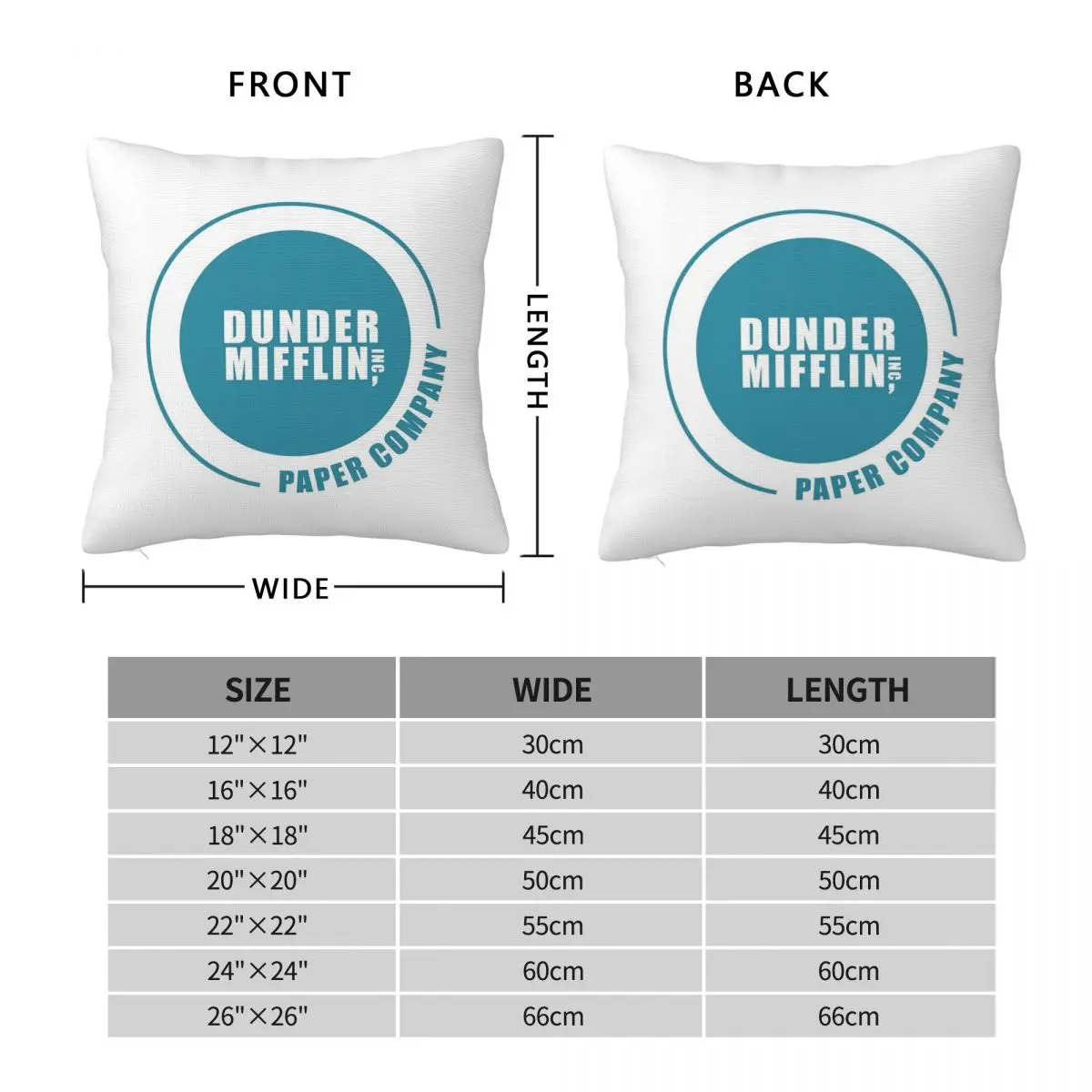 Dunder Mifflin Paper Company Logo The Office Inspired Square Pillowcase Pillow Cover Cushion Zip Throw Pillow for Living Room