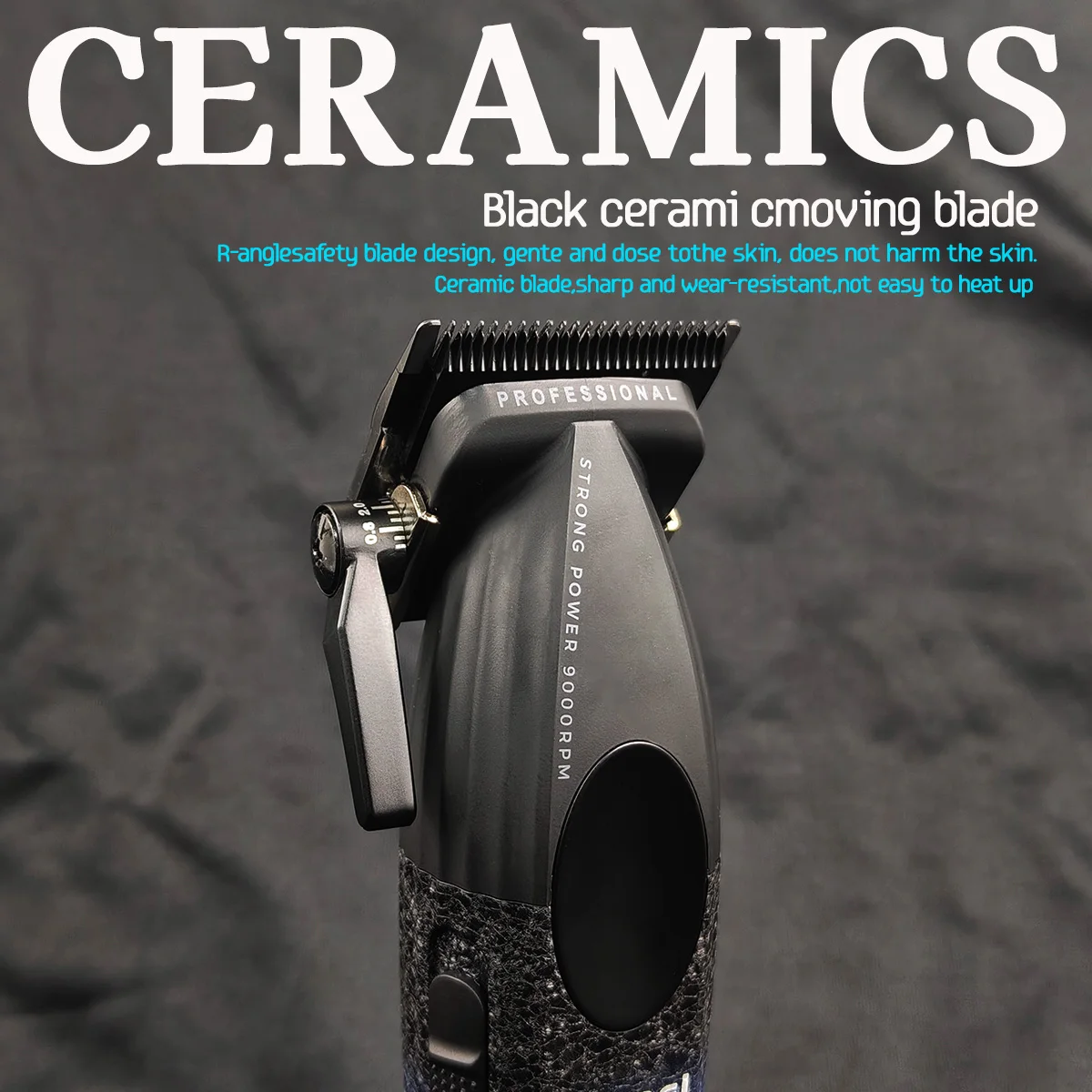 KM-1670 Professional Electric Hair Clipper 9000RPM High Speed Motor 2500mAh with Base Hair Trimmer for Man Barber Shop Gradient