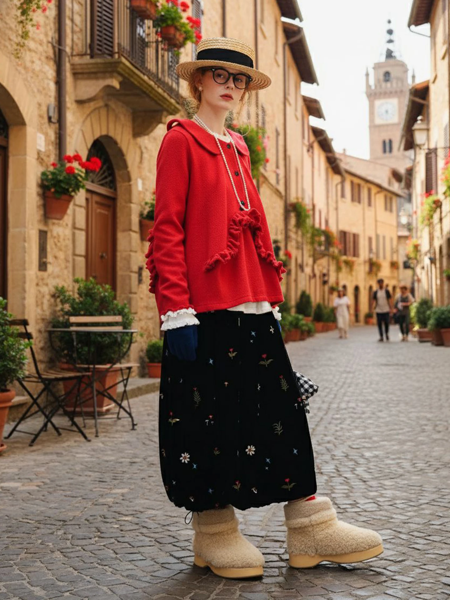 

Forest-style Peter Pan Collar Knit Cardigan Vintage Ruffled Design Top Daily Streetwear for Lazy-chic Outfits 255287