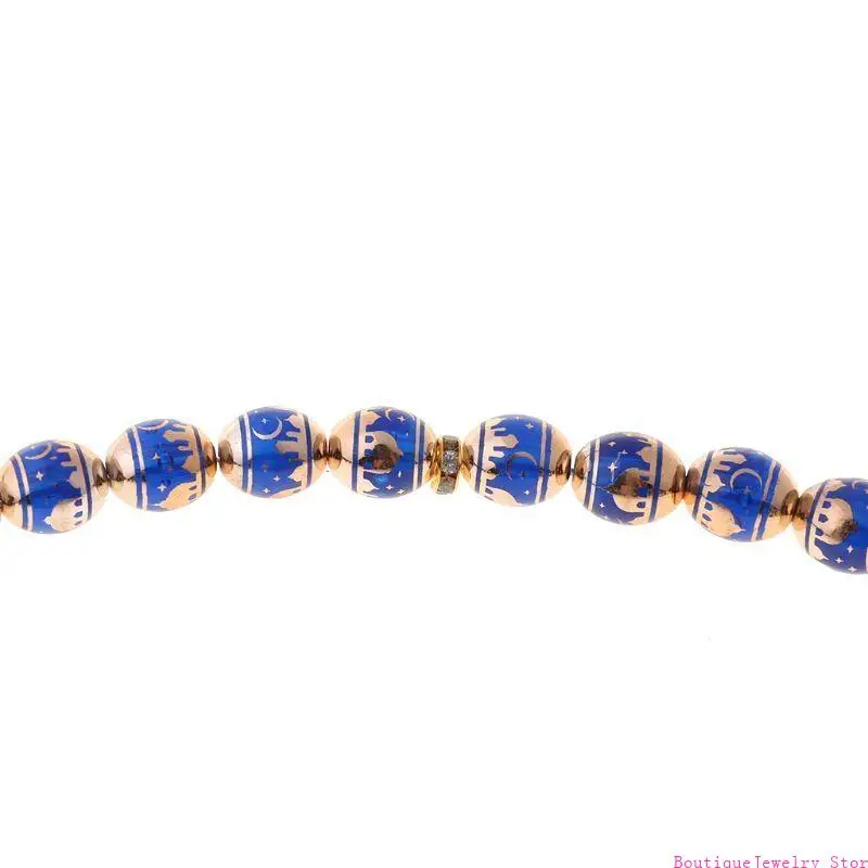 E1PE Exquisite Flower Patterns Rosary Muslim 33 Grains Prayer Beads Amulet Jewelry