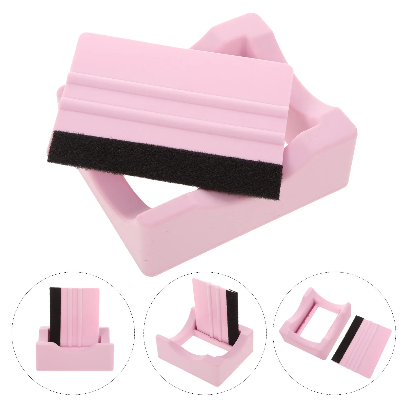 1Set Silicone Cup Cradle Anti-Skid Wear Resistant Tumbler Holder for Crafts DIY Decal Applying Cup Stand with Built-in Squeegee