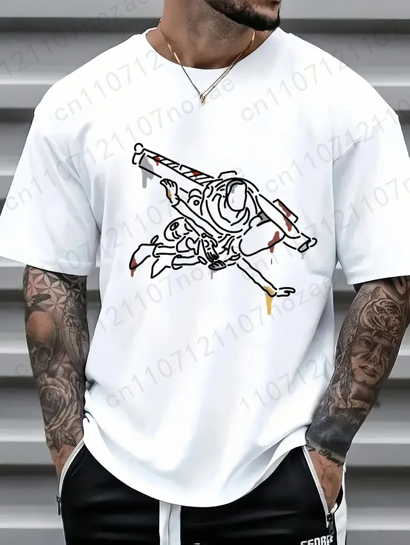 

new Men's Disney Buzz Lightyear Series T Shirt Cotton O-Neck Tops Tee Unisex Women Couple Clothing Streetwear Oversized Clothing