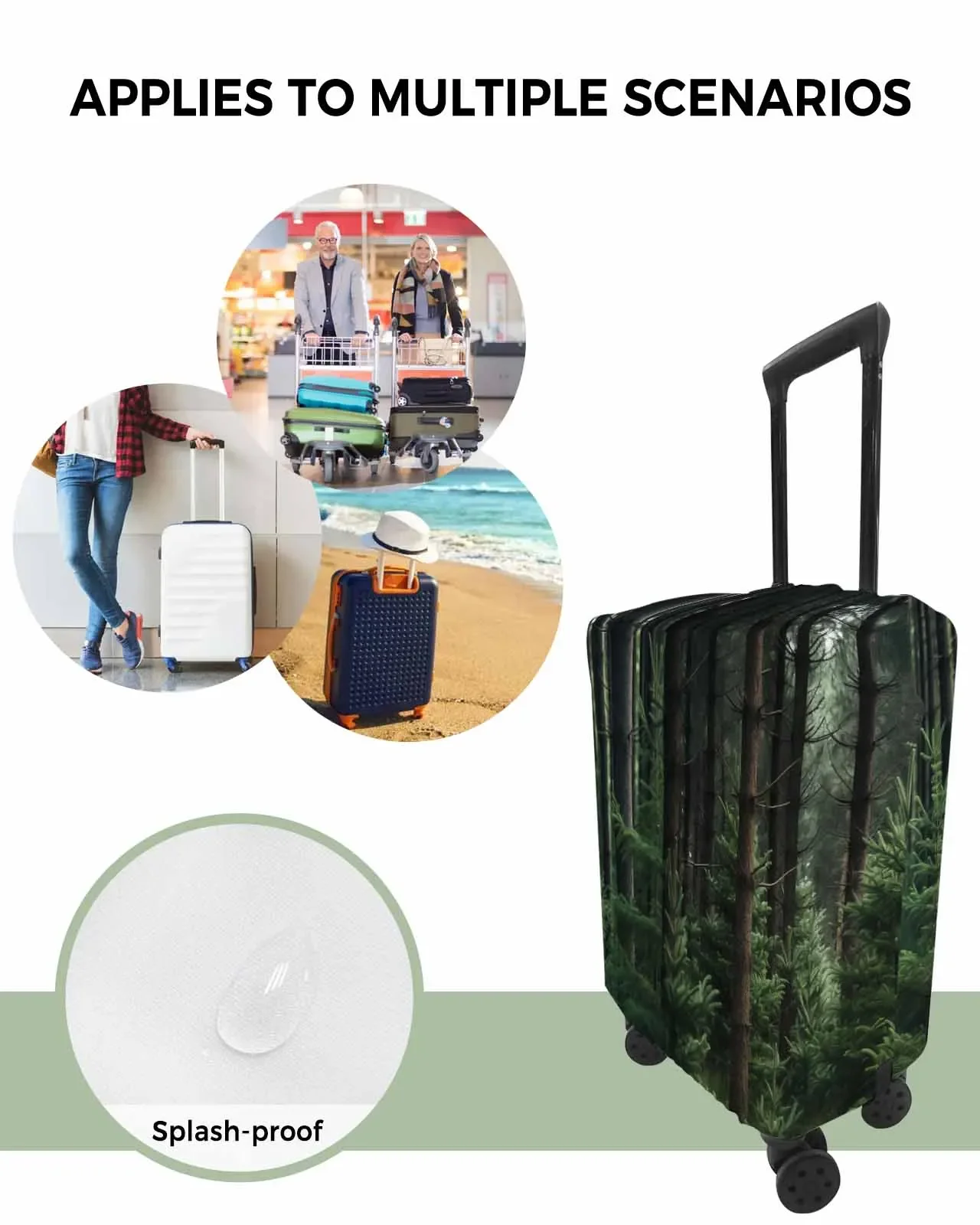 Wallpaper Forest Tree Autumn Stretch Suitcase Protector Baggage Dust Case Cover For 18-32 Inch Travel