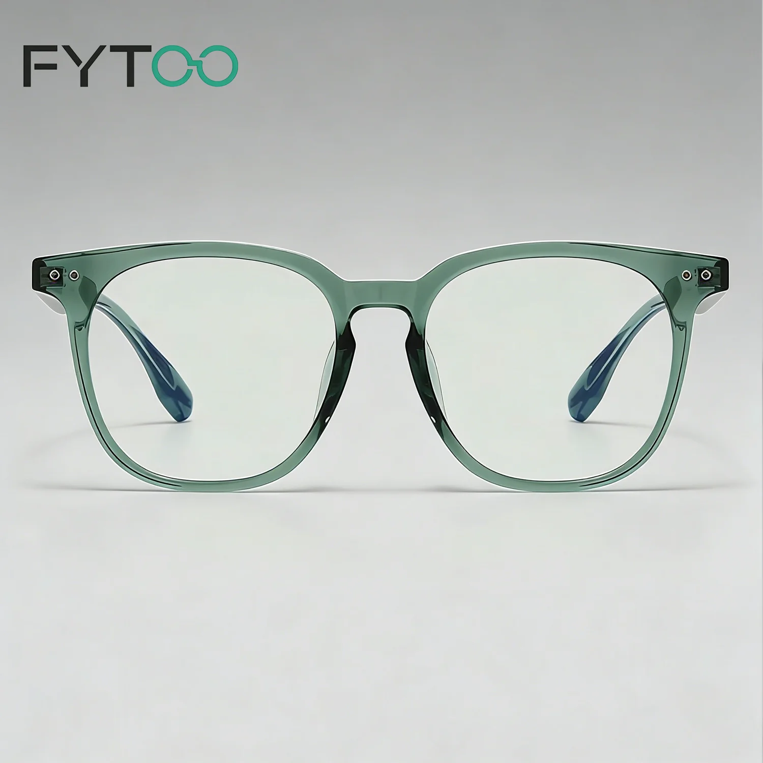 

FYTOO Translucent Green Square - Frame Fashion Glasses: Lightweight, Trendy & Comfortable Eyewear 2507TL