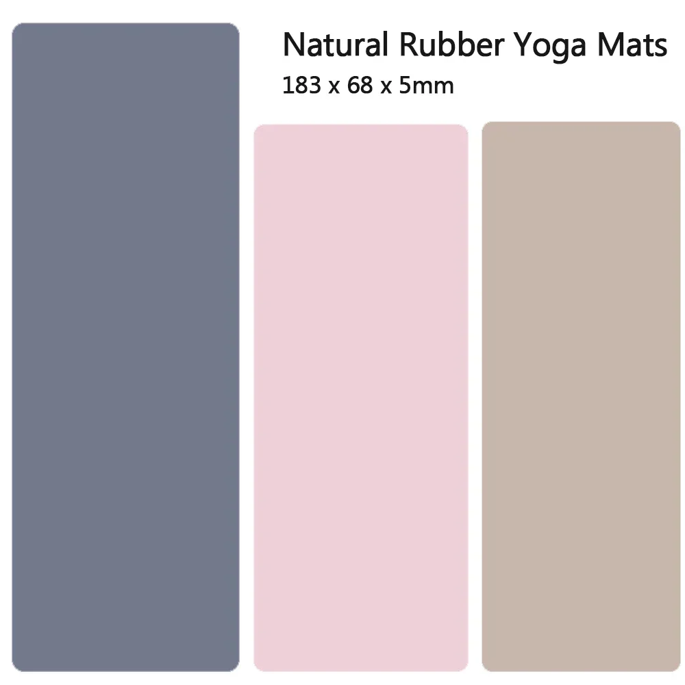 Professional Solid Color PU Yoga Mat Natural Rubber Indoor Gym Fitness Exercise Mat Non-slip Mat Environmental 183cm*68cm*5mm