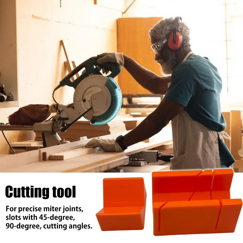 

2Pcs Heavy Duty Mitre Box 45/90 Degrees Angles Metal Crafts Wood Cutting Box Guide Tool For DIY Woodworker Woodcarver Carpenter