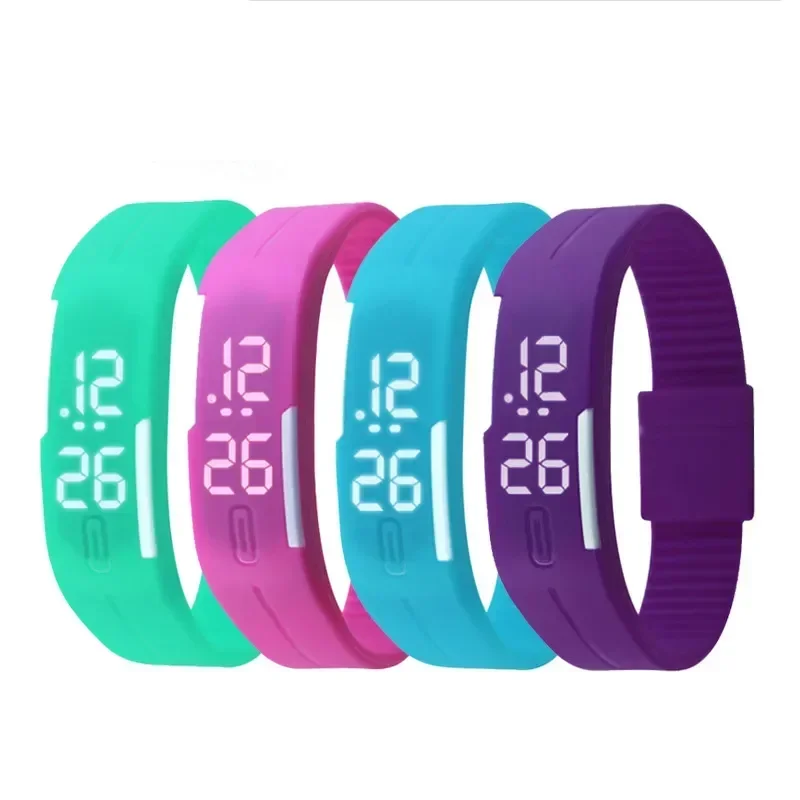 Esporte digital crianças relógios feminino pulseira de silicone quente display led crianças relógio meninas meninos relógio de pulso homem reloj de hombre