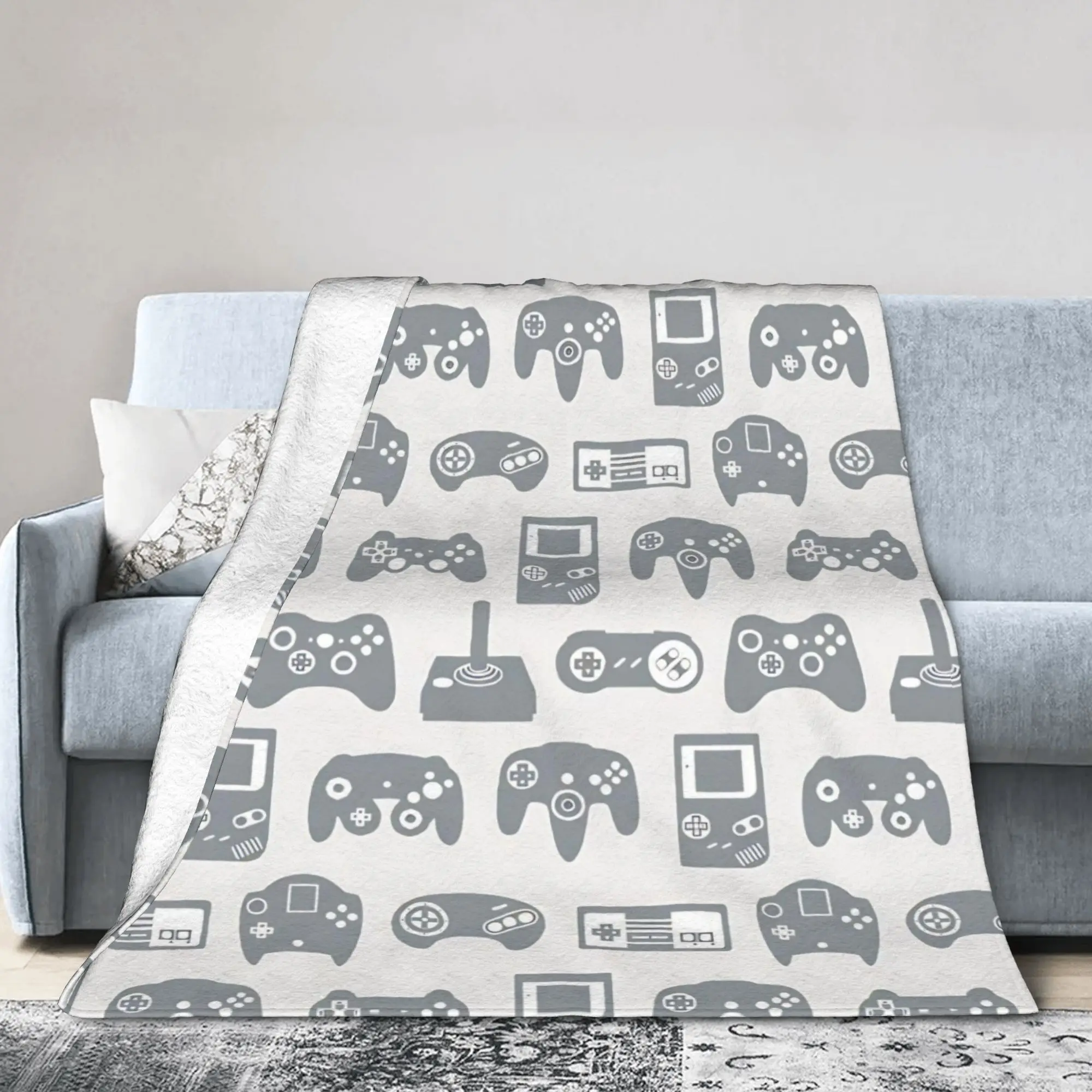 Games Console Handheld Blankets Fleece Decoration  Portable Ultra-Soft Throw Blanket for Sofa Travel Quilt
