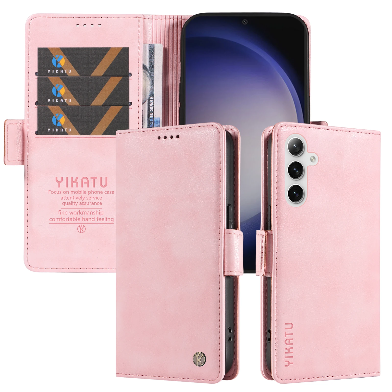 

Luxury Ring Leather Wallet Card Slot Phone Case for Samsung Galaxy S24 Ultra S23 Plus S22 S21 FE Flip Purse Holder Cover Coque