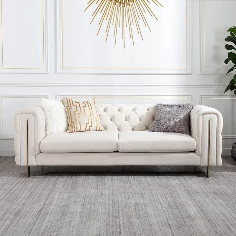 

Luxury Velvet Button Tufted Italian Outfit Waterproof Technology Fabric Sofa furniture for modern living room
