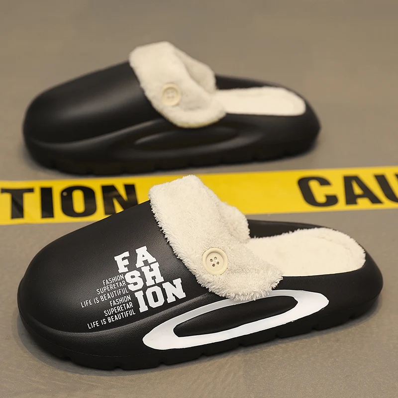 

Зимние мужские хлопковые тапочки. Удобные теплые женские сандалии. Нескользящая теплая домашняя обувь в необычном стиле.