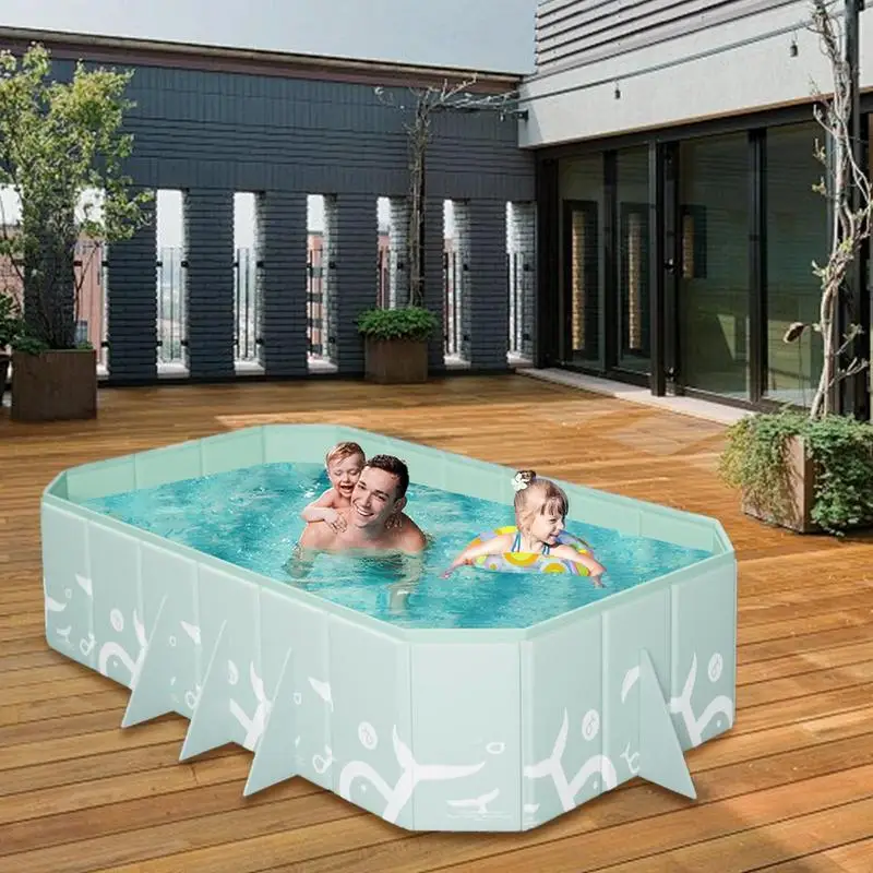 Foldable Non-Inflatable Swimming Pool Wear-resistant Swimming Pool Ground Pool Portable Folding Pool Outdoor Pool Foldable Hard