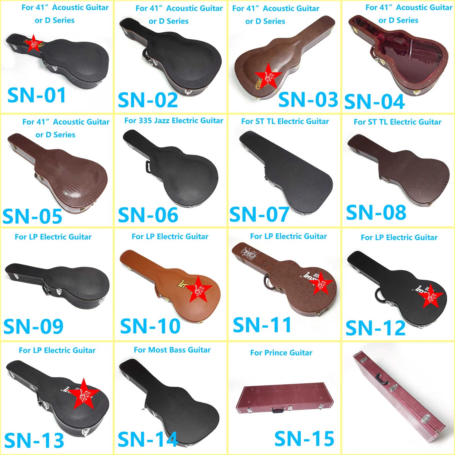 

Premium Guitar Case for Electric Guitars and Bass 15 Models for Different Guitar Types Case