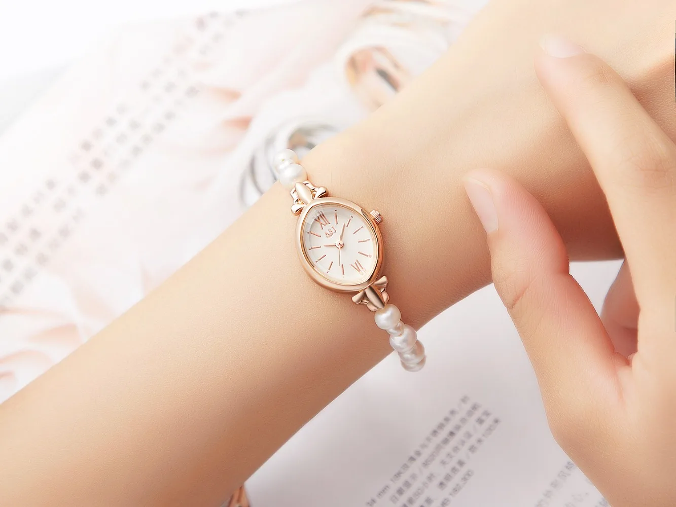 Montre étanche pour femme, style japonais, léger, luxe, simple, perle, bracelet, bijoux, mode féminine, horloge, cadeau, marque