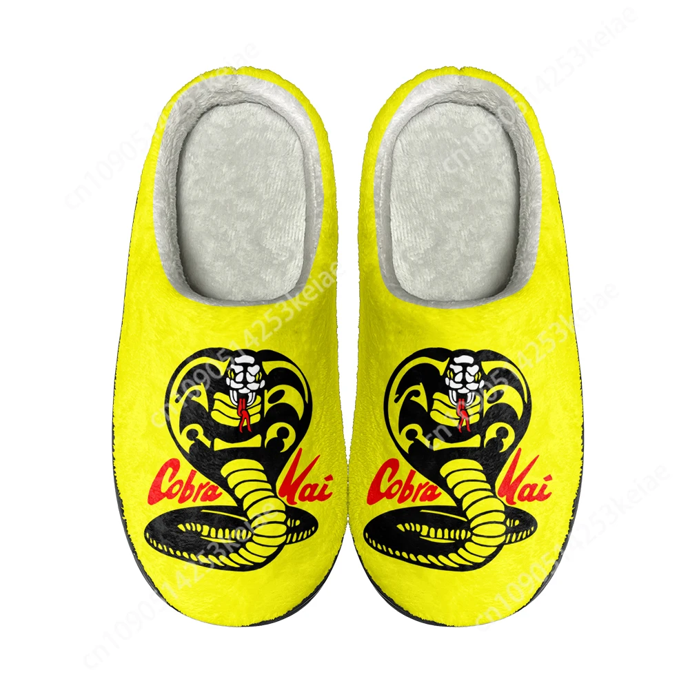 

Kai Strike First Strike Hard No Mercy Cobra Home Cotton Slippers High Quality Unisex Plush Casual Keep Warm Shoe Thermal Slipper