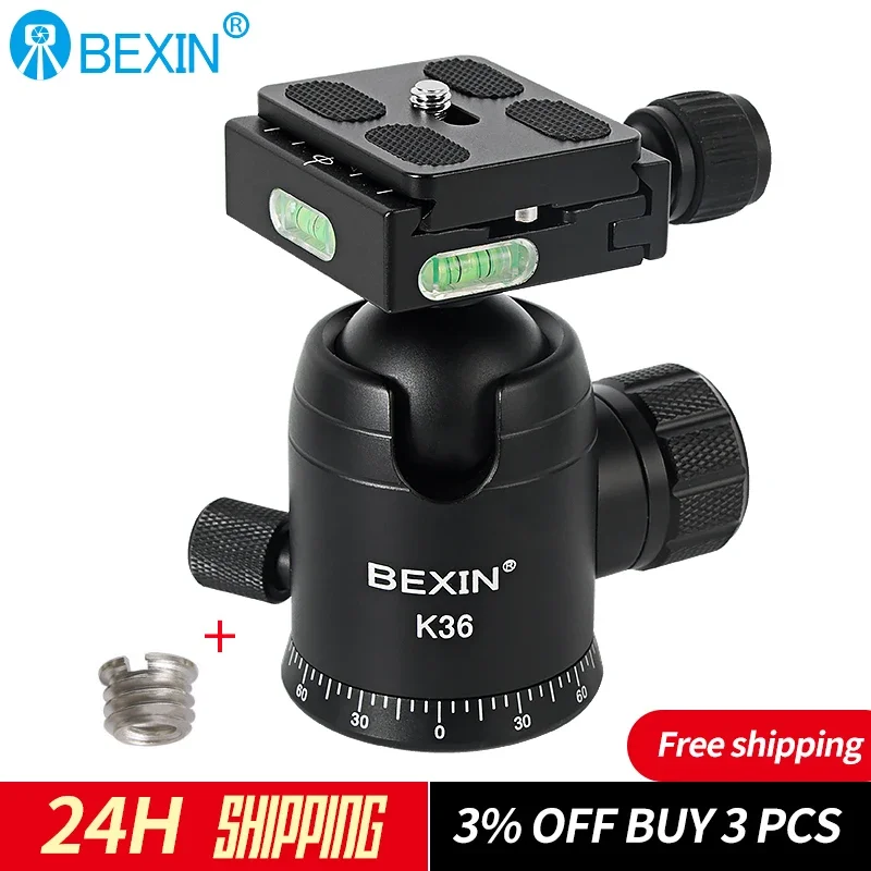 

BEXIN K36/K30 ball head Professional U Groove Design 360° panorama Universal Ballhead for DSLR Tripod Head Tripod Monopod