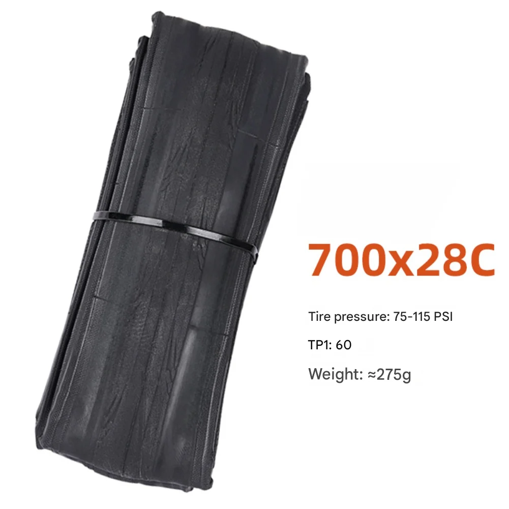 Black 700x28C Road Tire Low Rolling Resistance Advanced Silica Rubber Formula Optimized for tread Design For 700c Road Bikes