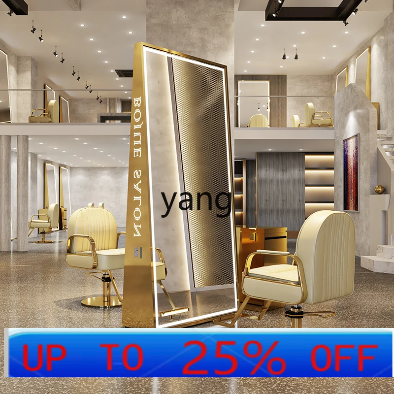 LMM barber shop mirror table floor-to-ceiling barber shop mirror stainless steel hair salon special