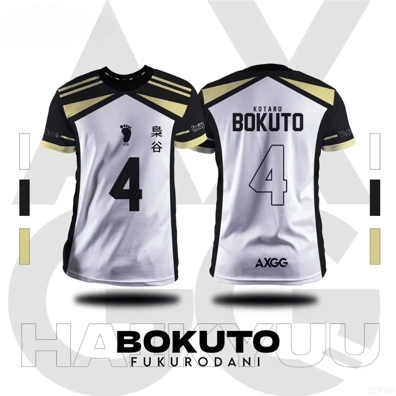 Camisetas de Anime Haikyuu Fukurodani Bokuto para Hombre, Nueva Moda de Verano 2025, Jersey Informal con Cuello Redondo, Camiseta de Manga Corta, Ropa para Hombre