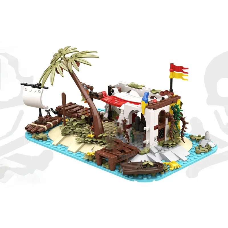 Pirates Model Moc Building Bricks The Hiding Place on the Island Model Building Technology Modular Blocks Construstion Toy Gifts - Image 5