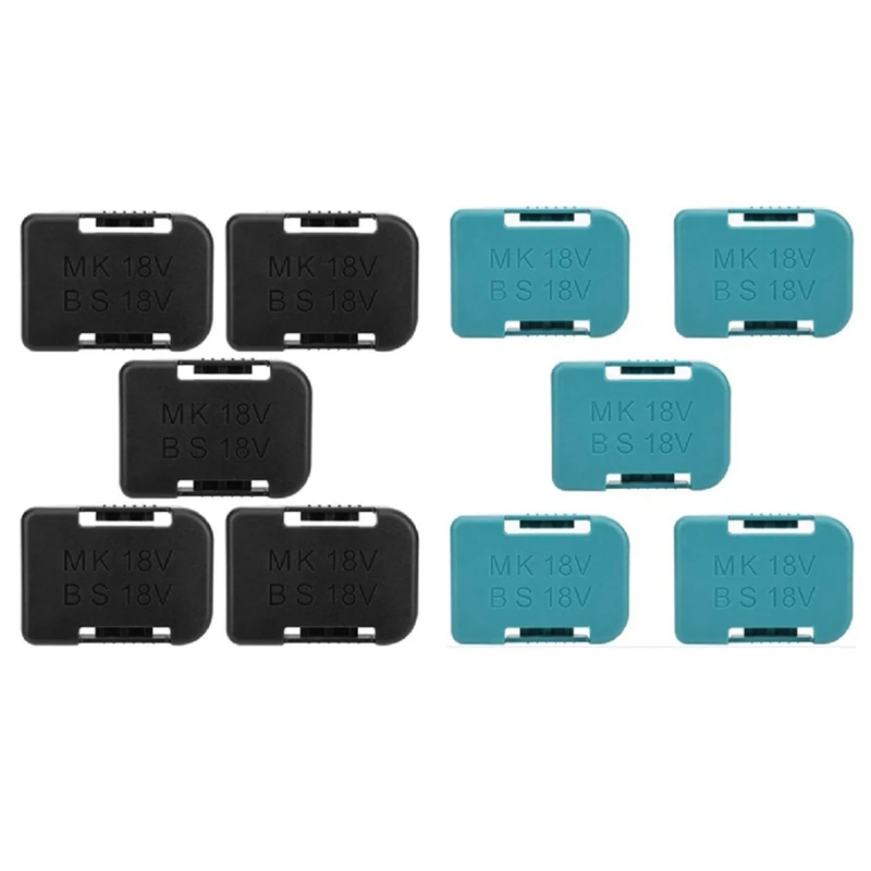 Rack di stoccaggio batteria da 10 pezzi e scatola portabatteria per dispositivo Makita 18V Set combinato a 2 colori (nero e blu)