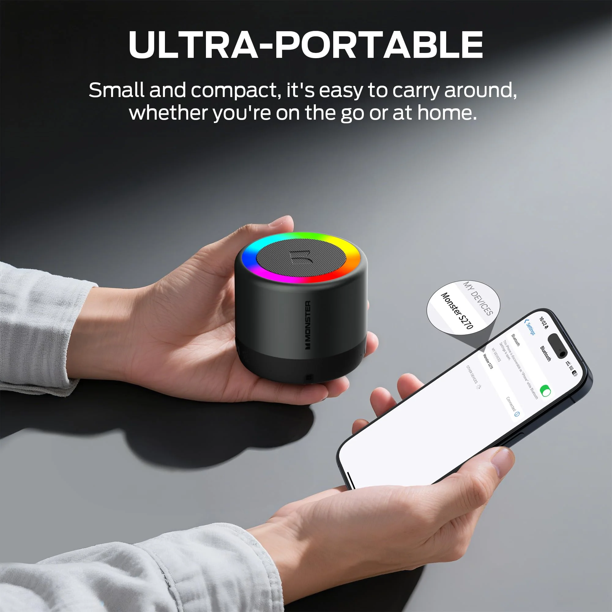 

Портативная Bluetooth-колонка 6.0, 10 Вт, 360° ° Стереозвук, 7 режимов RGB-подсветки, подключение TWS, 1200 мАч, 8 часов работы, миниатюрная беспроводная колонка