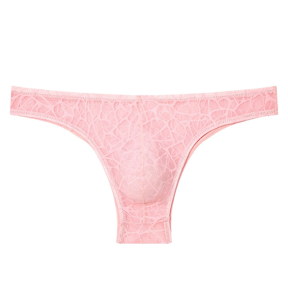 1pc Men Lace Hollow-out Briefs LowWaist Translucent Half-covered Butt Underwear Sexy Lace Sheer Lingerie Gay Sissy Pantie