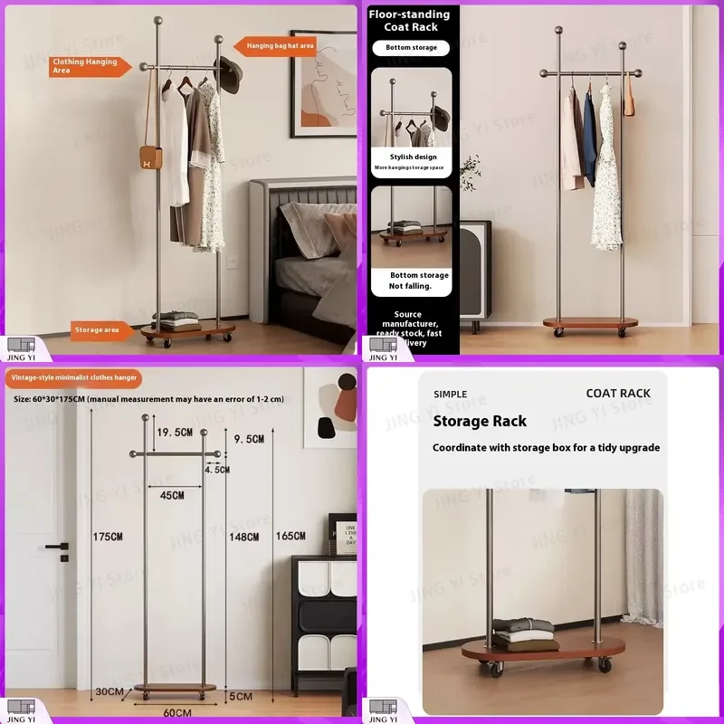 Modern Metal Coat Rack Stand Free Standing Clothes Hanger with Hooks Portable Garment Organizer for Bedroom Dorm Entryway