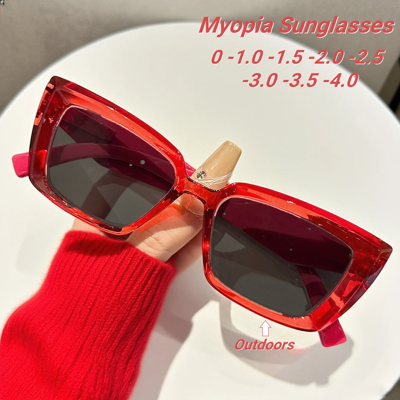 2025 New Fashionable Square Frame Personalized Women's Myopia Sunglasses Outdoor Neutral High Quality Driving Sunscreen Glasses