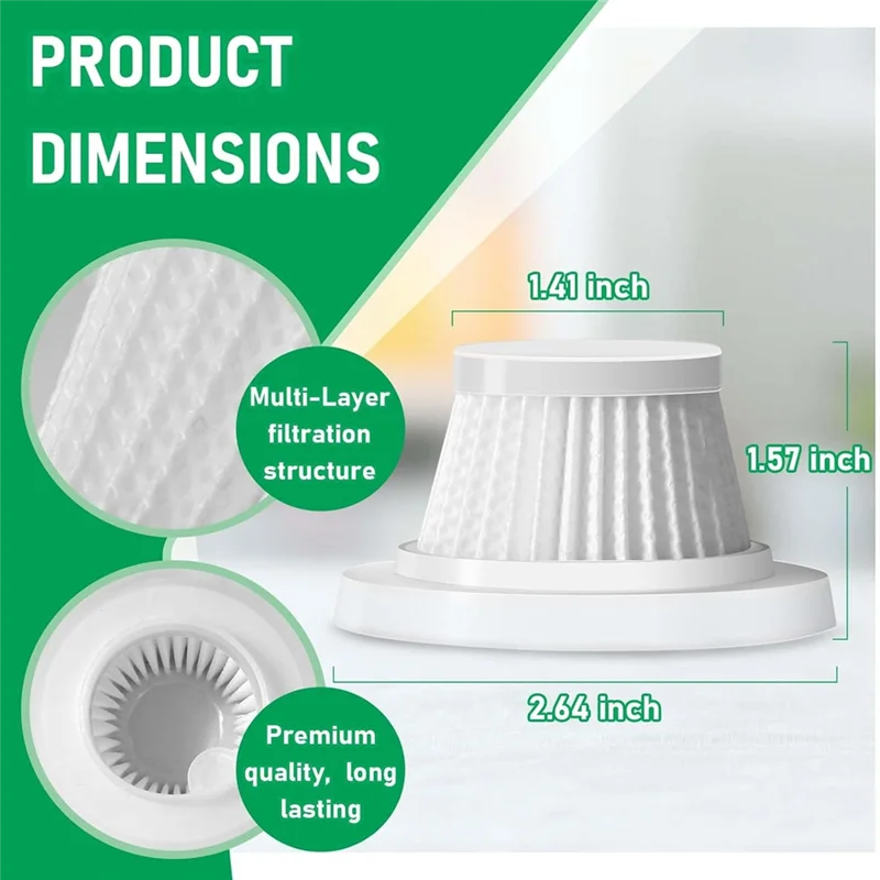 B84B-Replacement HEPA Filters Compatible With Horsepower Duck Vacuum 6-Pack High-Efficiency Filtration