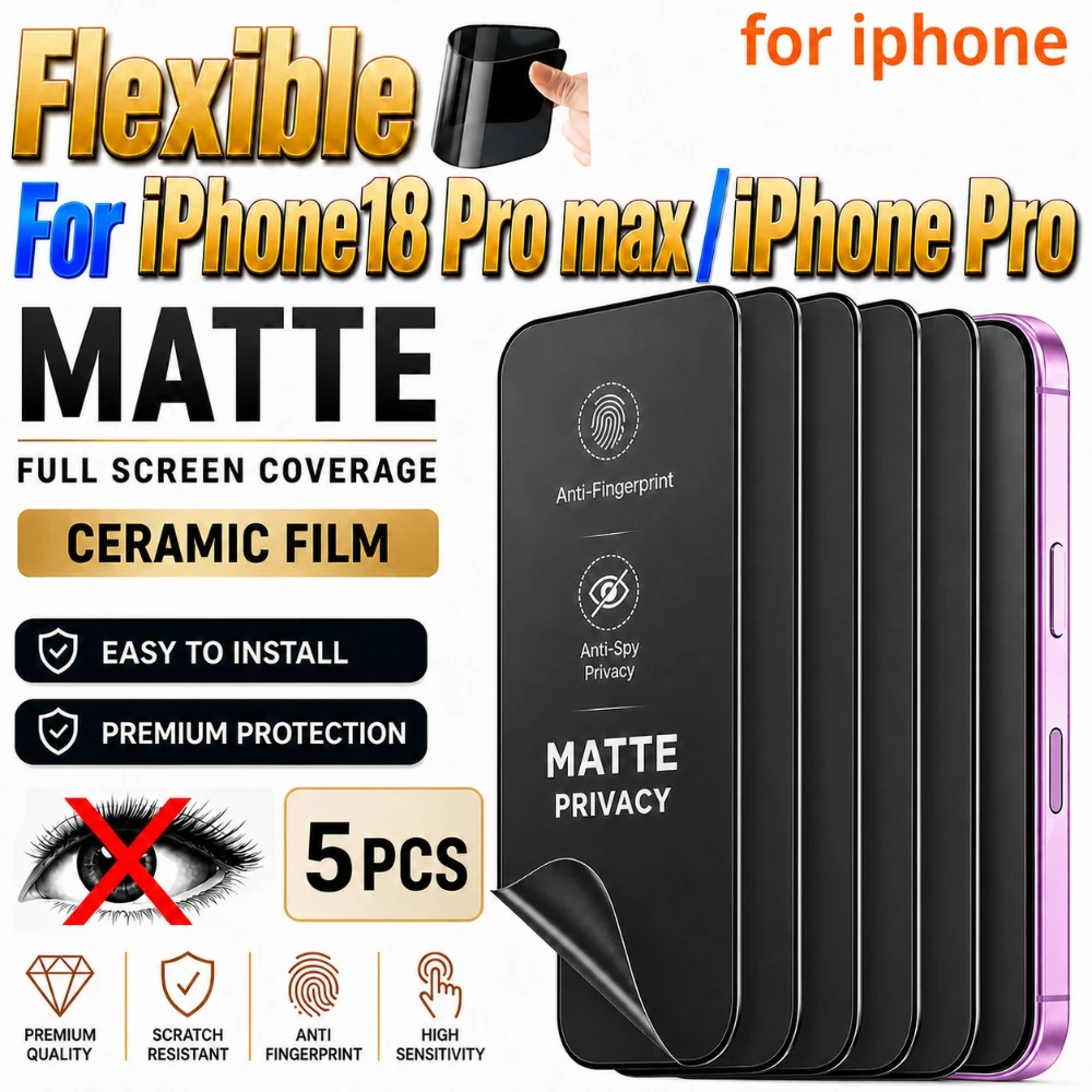 NNBILI 5 Stück Matte Displayschutzfolien für iPhone 18 17 16 15 14 13 12 11 Pro Max 12 13 Mini, Kratzfest, Anti-Fingerabdruck