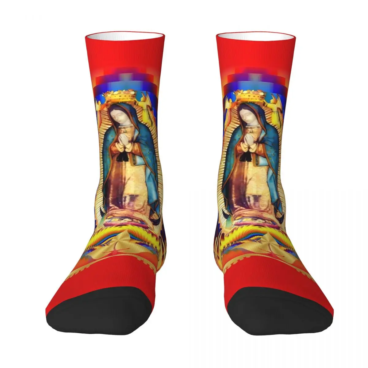 Virgin Mary Zarape Stockings Couple Our Lady of Guadalupe Socks Soft Novelty Socks Spring Skateboard Non Slip Design Socks Gift