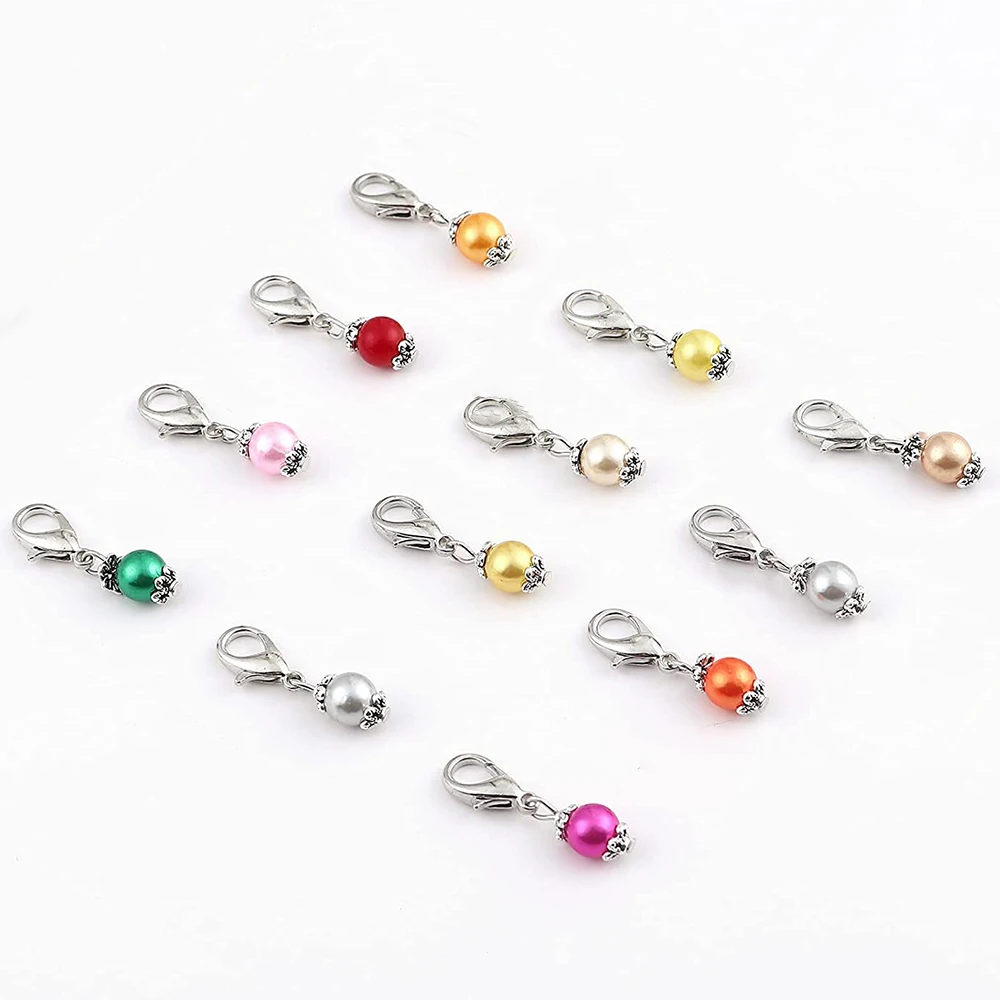 12Pcs Stitch Marker Charms for Knitting Crochet Locking Stitch Mark Clip for Crocheting Weaving Sewing Jewelry Making DIY Crafts