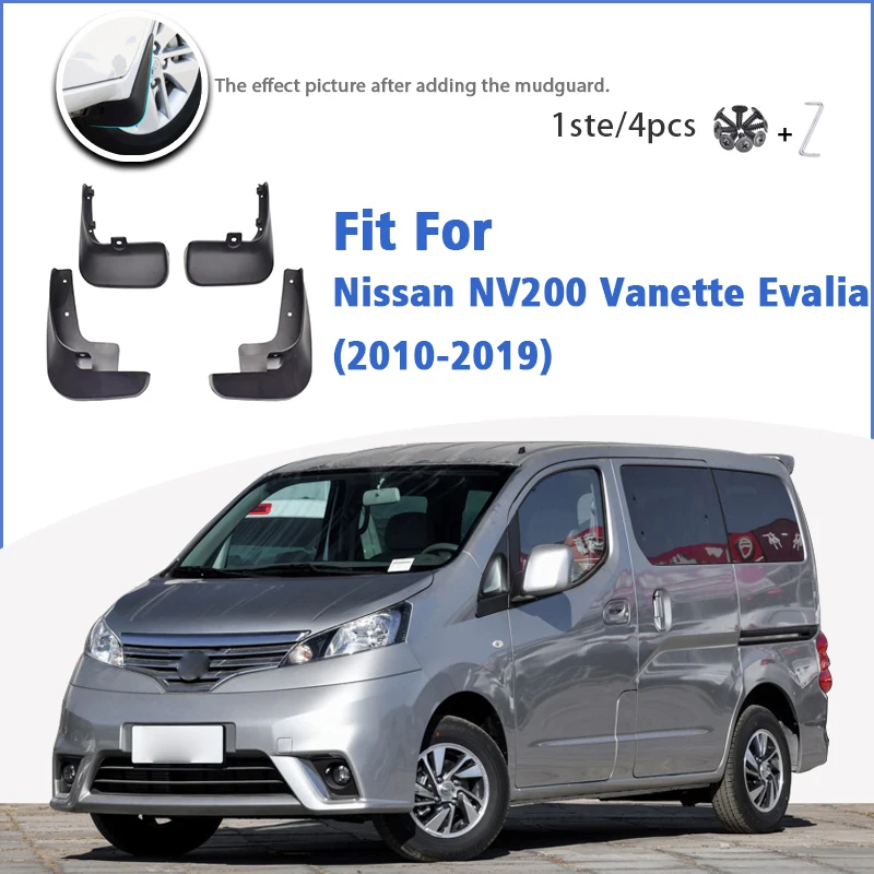 Mudguard For Nissan NV200 Vanette Evalia 2010-2019 2018 Front Rear 4pcs Mudflaps Mudguards Car Accessories Splash Guard Fender