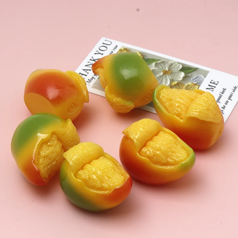 4/40Pcs Simulation Resin Decor Miniature Mango DIY Resin for Kitchen Home Desktop Ornament Doll House Accessories