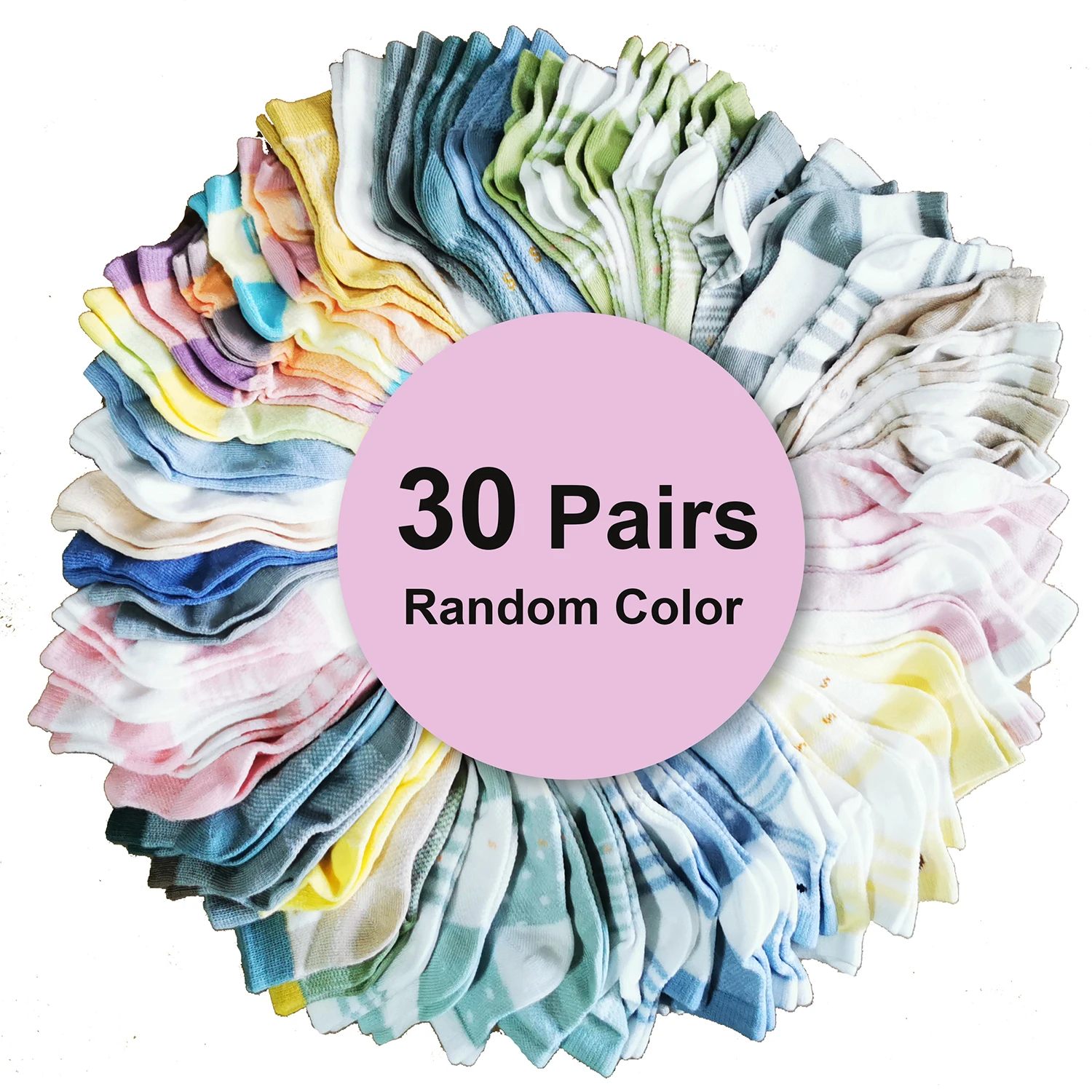 30Pairs/lot 0-2Y Infant Baby Socks for Girls Cotton Mesh Cute Newborn Boy Toddler Socks Baby Clothes Accessories