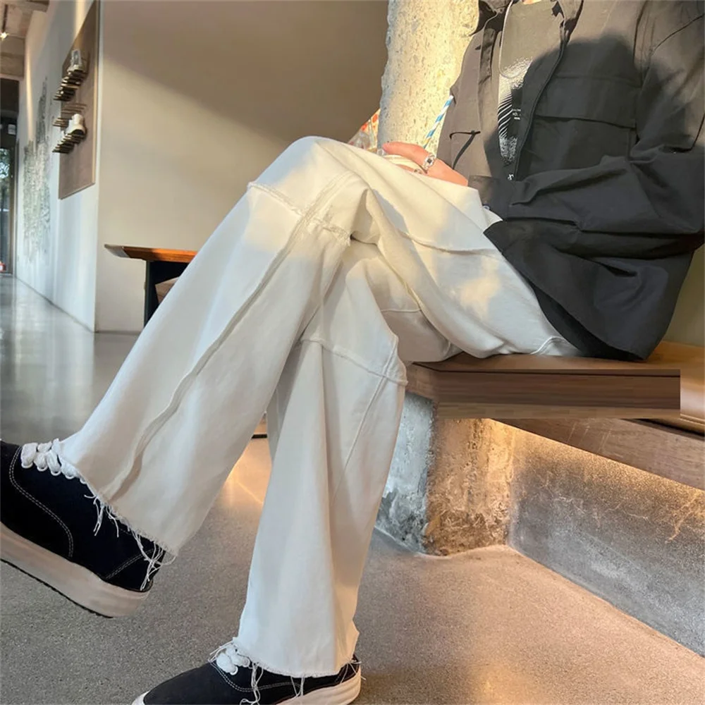 Men Jeans Wide Leg Denim Cargo jean pants Loose Straight Baggy Men's Jeans hip hop Streetwear Skateboard Neutral denim Trousers