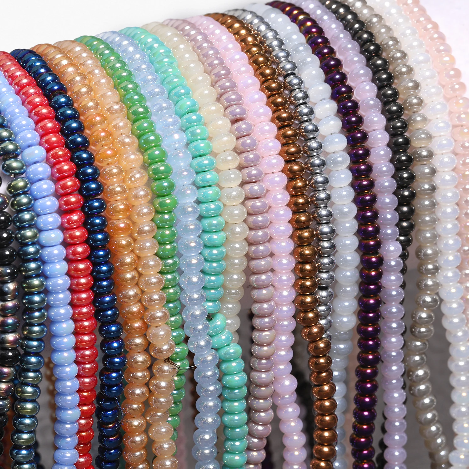 Crystal Clear Quartz Loose Beads Strand Rondelle Abacus Shape 4.5mm Natural Stone For Making Jewelry DIY Bracelet Accessories