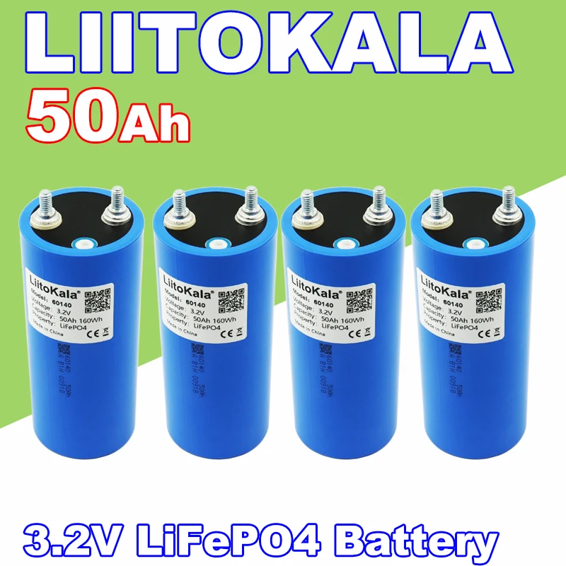 1-4PCS LiitoKala 3.2V 20Ah/25Ah/50Ah Lifepo4 Batterij Zonne-energie Systeem voor boten en RV Golfkar
