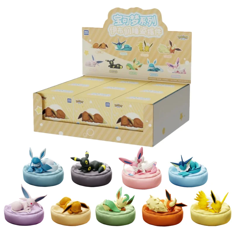 Anime Pokémon Eevee Family Sleeping Position Ornament Serie Action Figure Sylveon Umbreon Vaporeon Model Doll Toy Festival  Gift