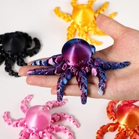 12cm 3D Printed Octopus Figurine with Flexible Joints for Home Office Desk Decoration Ocean Animal Table Ornament Ideal Gift Toy