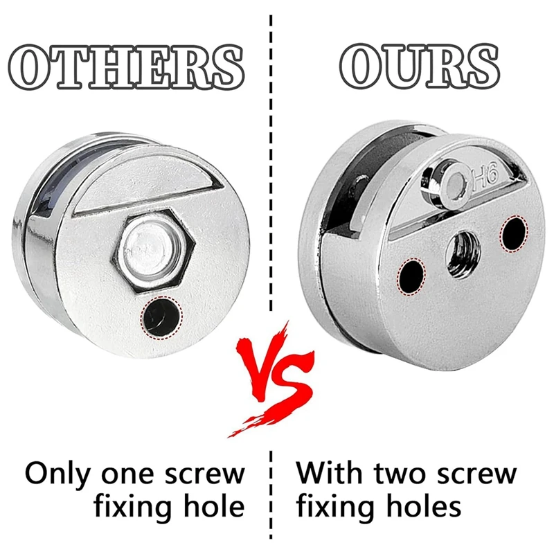 Комплект оборудования для монтажа безрамного зеркала BAAY, зажимы для держателя зеркала, круглая форма, двойной винт, крепежный кронштейн для зеркала, стекла