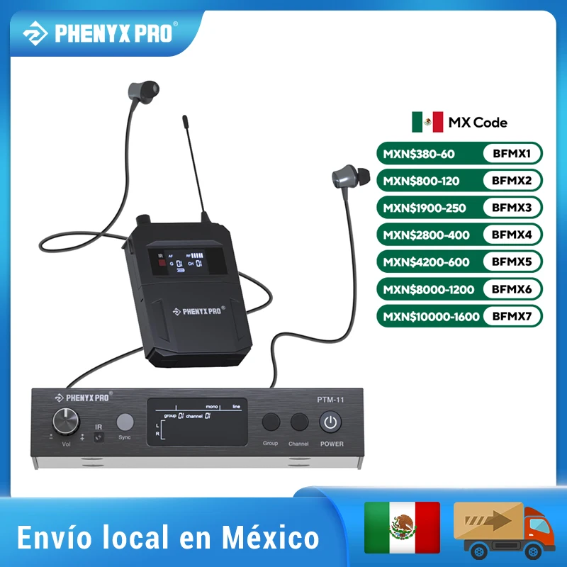 Shipping Locally in Mexico Wireless in-ear Monitoring System One Channel Mono Transmitter And receiver for Stage Return